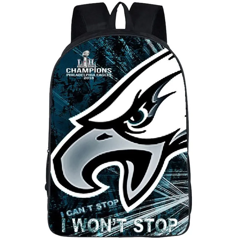 17" 3D Eagles Backpack "I Can't Stop"|NFL Phila Eagles Backpacks for School|Laptop Backpack|Bookbag