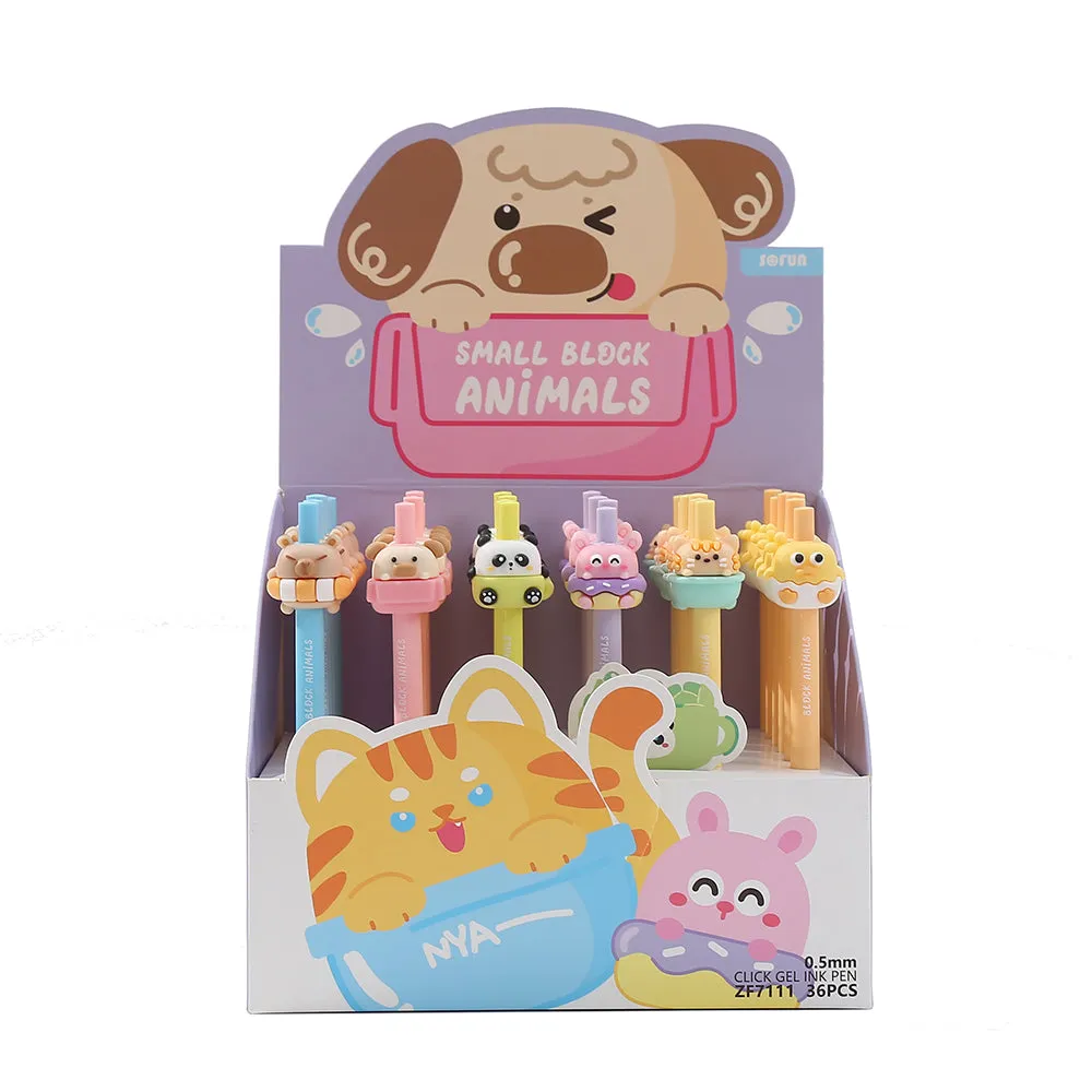 22652 ADORABLE ANIMALS RETRACTABLE GEL PEN-36