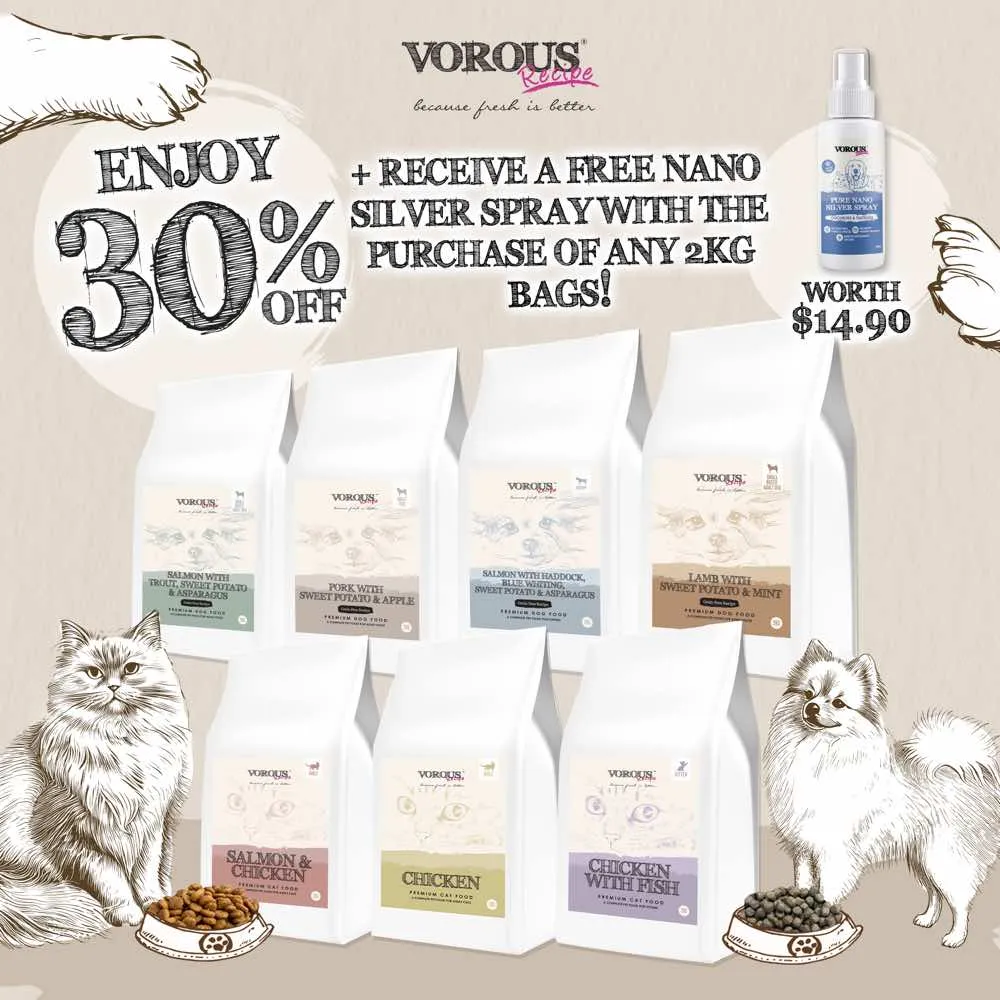 '30% OFF FREE GIFT': Vorous Chicken With Rice Adult Dry Cat Food