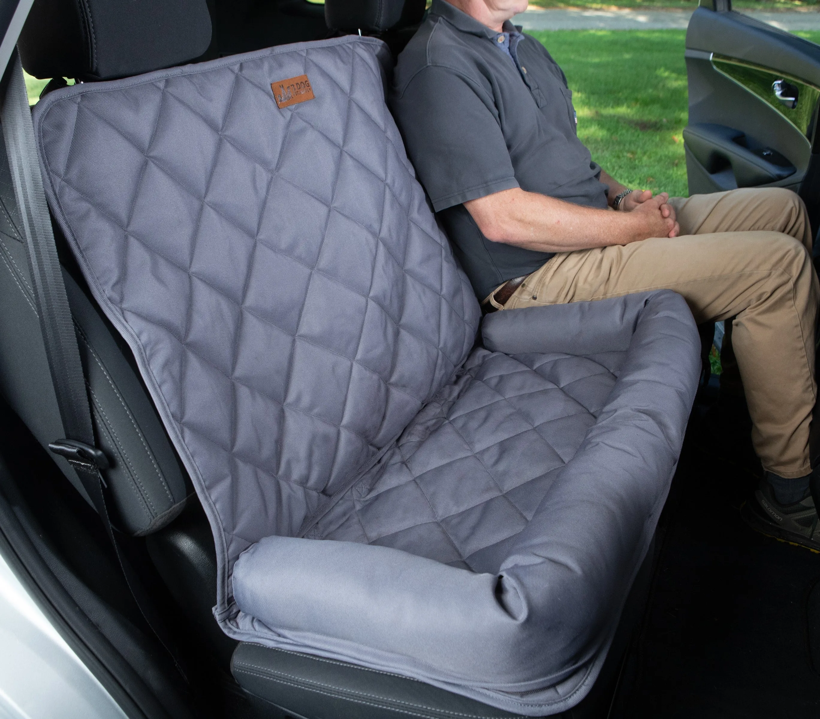 3/4 Coverage Headrest Back Seat Protector- Gray NEW!