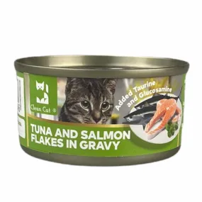 $8 OFF 24 cans: Clean Cat Tuna and Salmon Flakes in Gravy Canned Cat Food 80g x 24