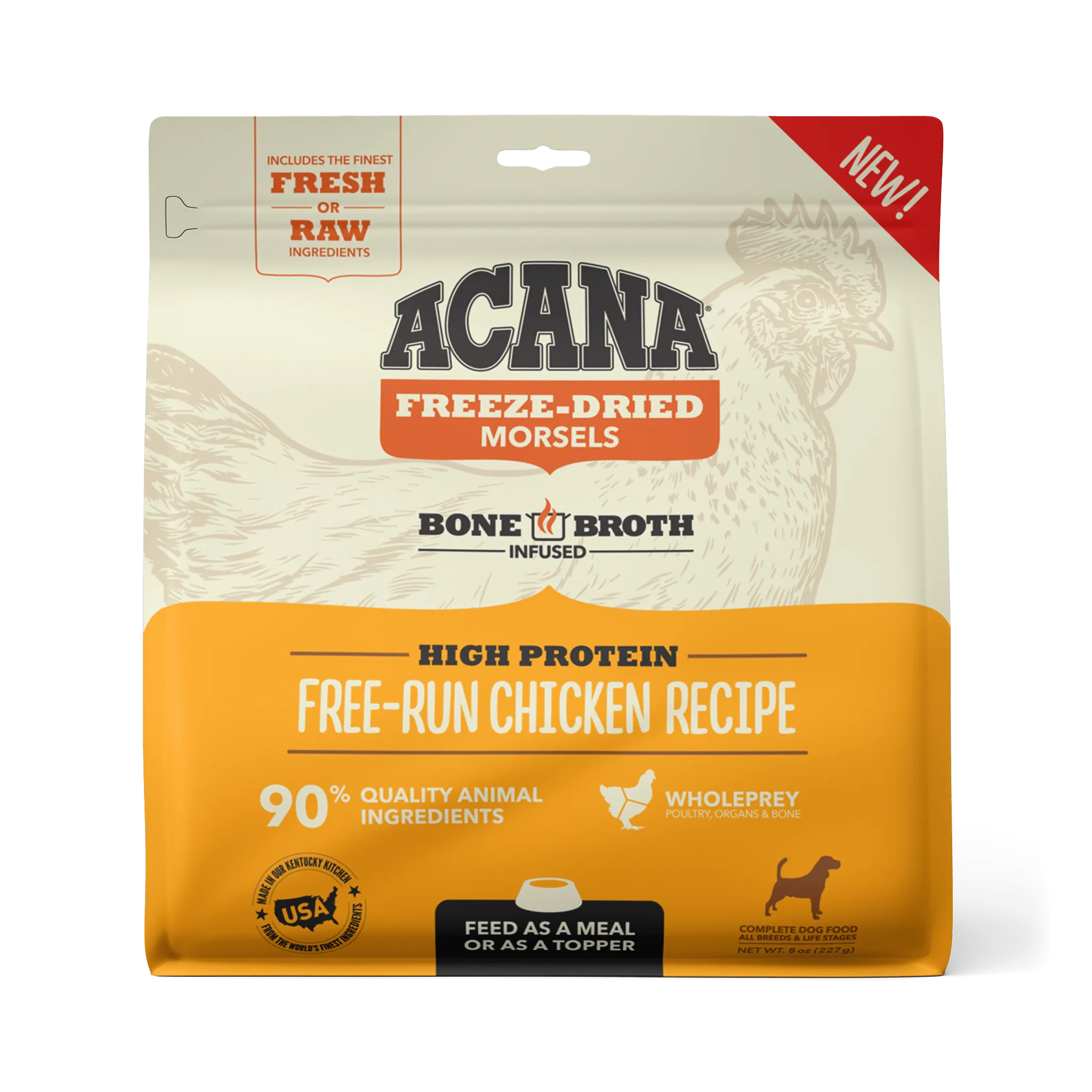 Acana Freeze-Dried Food Free-Run Chicken Recipe Morsels for Dogs