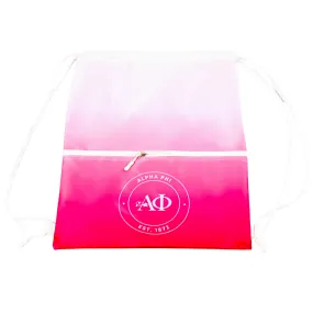 Alpha Phi Drawstring Backpack, Ombre Color Design