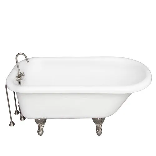 Andover 60″ Acrylic Roll Top Tub Kit in White – Brushed Nickel Accessories