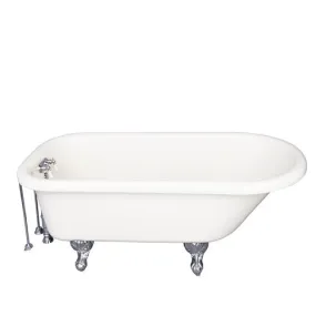 Anthea Acrylic Roll Top Tub Kit in Bisque – Polished Chrome Accessories