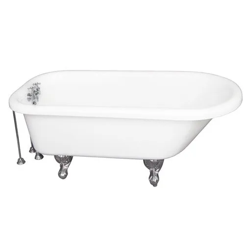 Asia 67″ Acrylic Roll Top Tub Kit in White – Polished Chrome Accessories