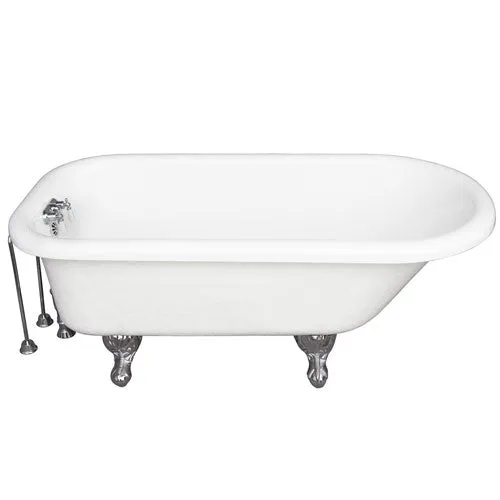 Atlin 67″ Acrylic Roll Top Tub Kit in White – Polished Chrome Accessories