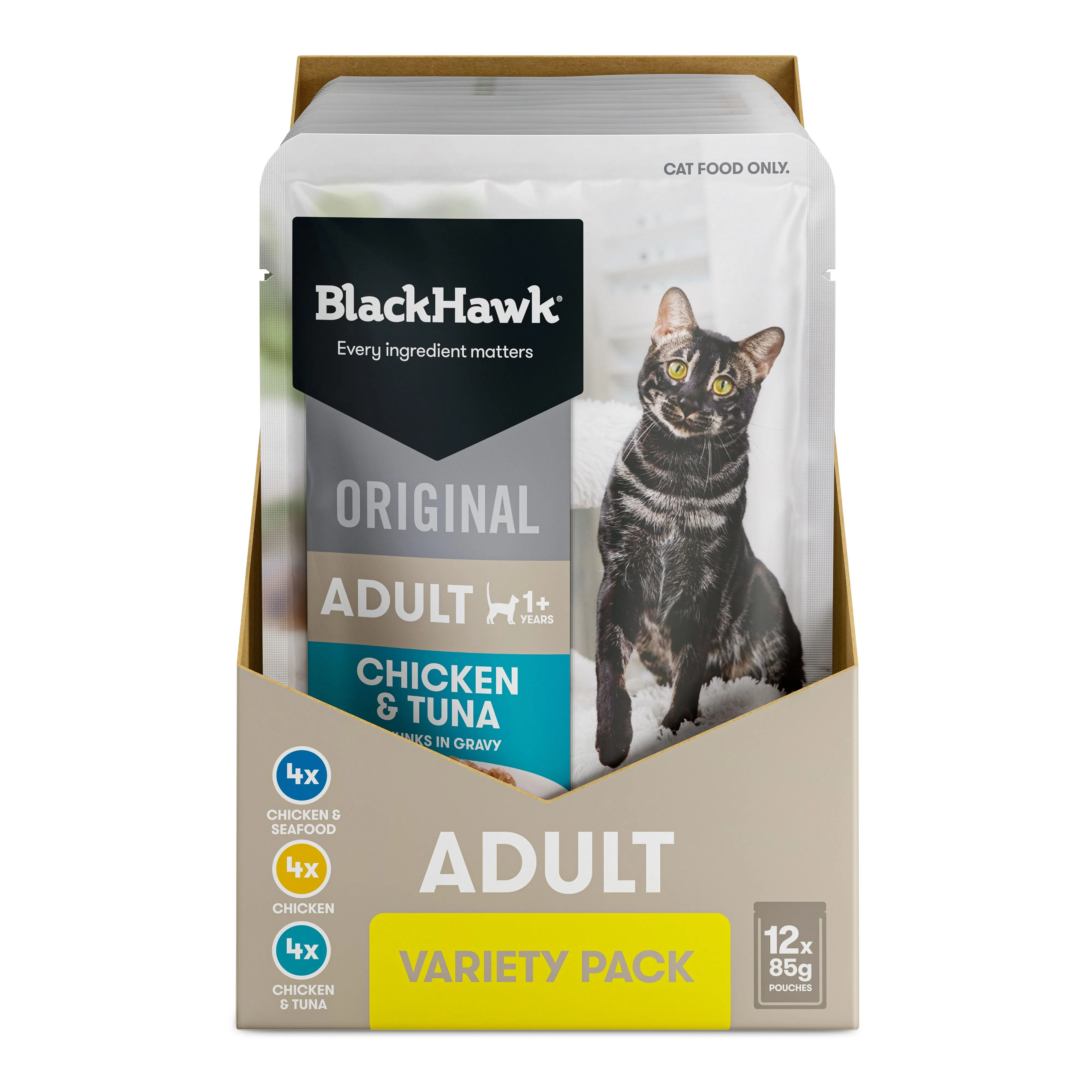 Black Hawk Variety Pack Cat Wet Food 85g x 12