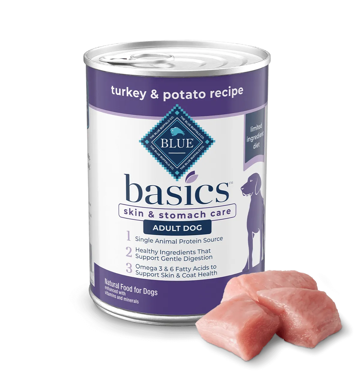 Blue Buffalo Basics Skin & Stomach Care Grain-Free Turkey & Potato Recipe Canned Dog Food