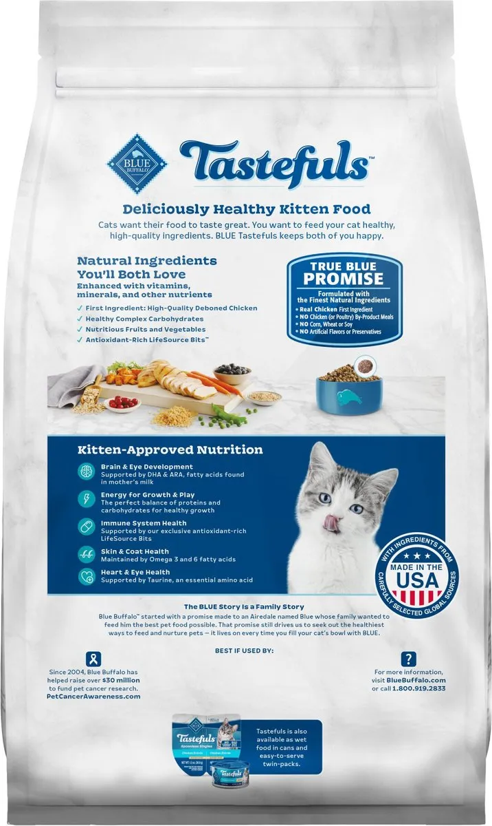 Blue Buffalo Tastefuls Kitten Chicken Recipe Dry Cat Food