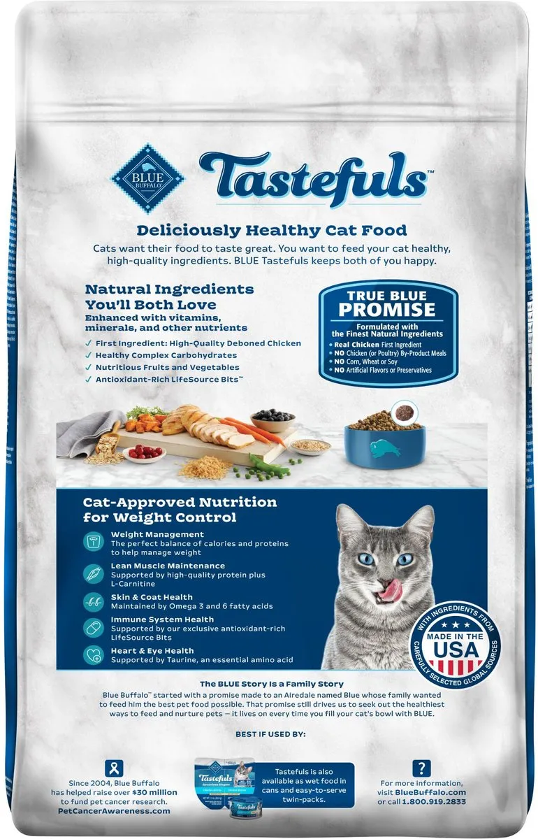 Blue Buffalo Tastefuls Weight Control Natural Chicken Adult Dry Cat Food