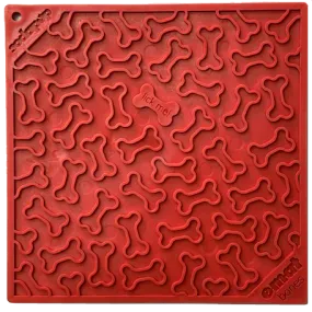 Bones Design Emat Enrichment Licking Mat, Red