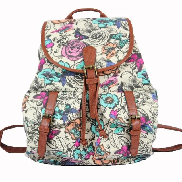 bookbags for School Drawstring Bag Animal Designer back packs Elephant Printing Backpacks Canvas Rucksack Female Travel L834