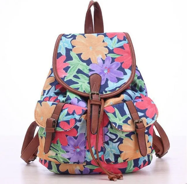 bookbags for School Drawstring Bag Animal Designer back packs Elephant Printing Backpacks Canvas Rucksack Female Travel L834