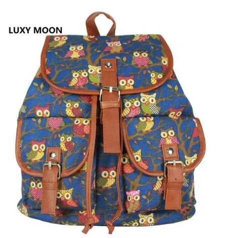 bookbags for School Drawstring Bag Animal Designer back packs Elephant Printing Backpacks Canvas Rucksack Female Travel L834