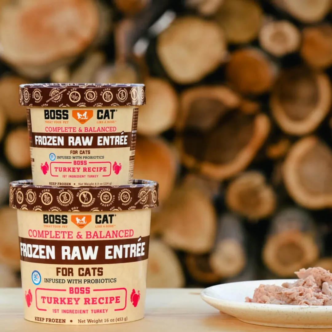 Boss Cat Frozen Raw Entree Turkey Cat Food