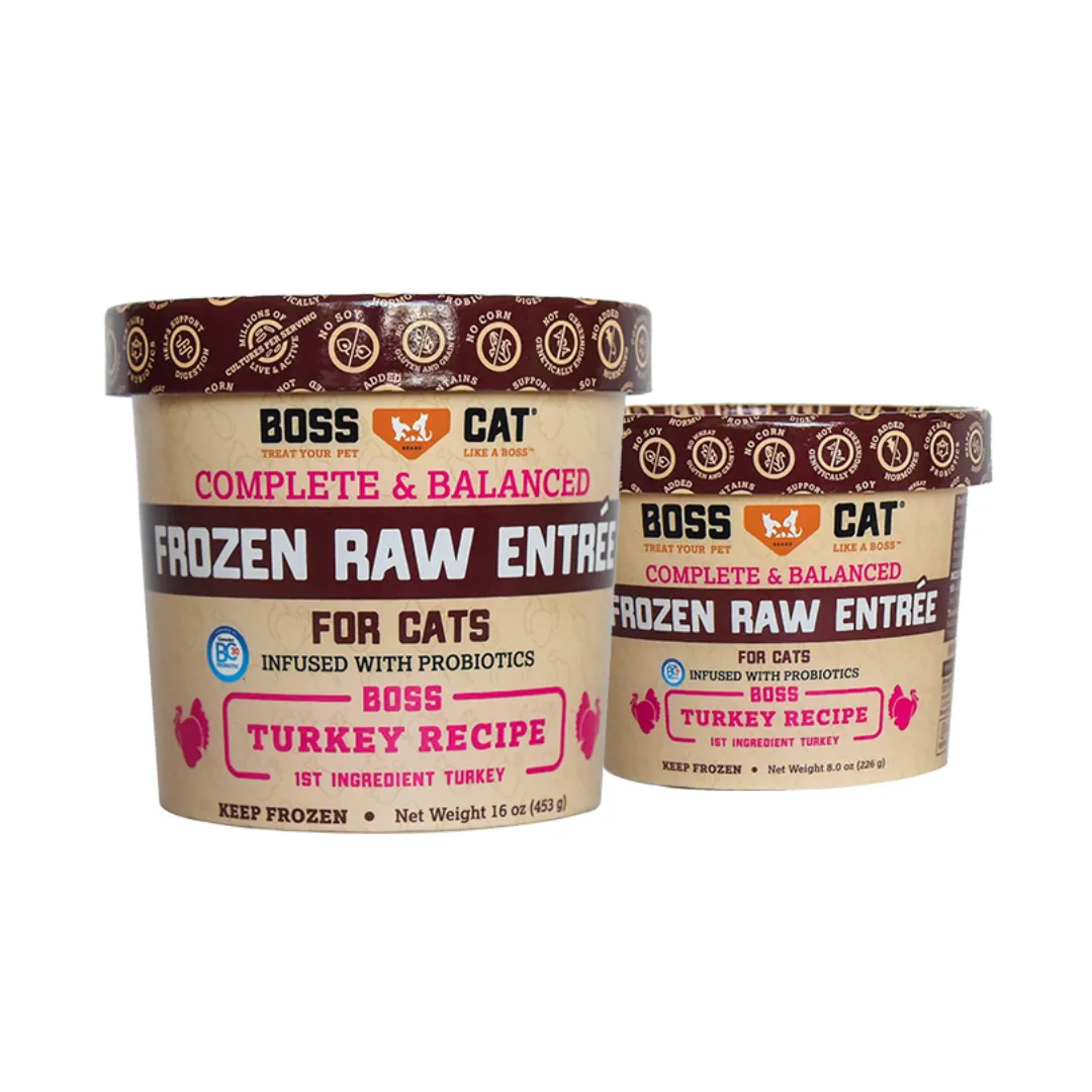 Boss Cat Frozen Raw Entree Turkey Cat Food