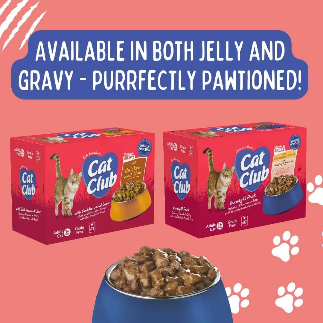 Cat Club | Wet Cat Food Pouches | Variety Pack In Jelly - 12 x 100g