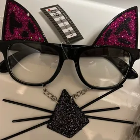 Cat sequin glasses with nose