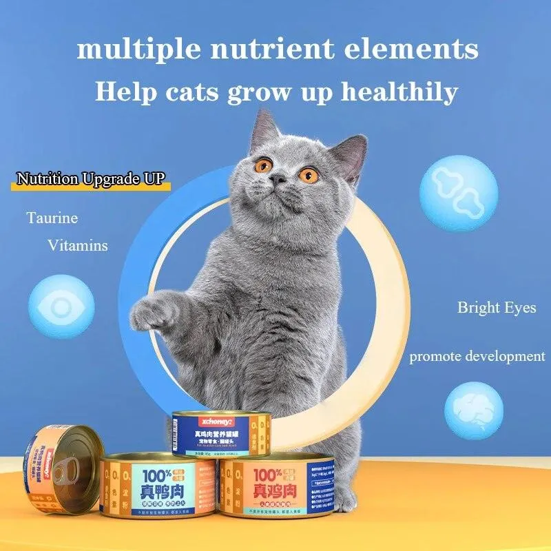 Chicken Duck Wet Cat Food Hydrating Snacks