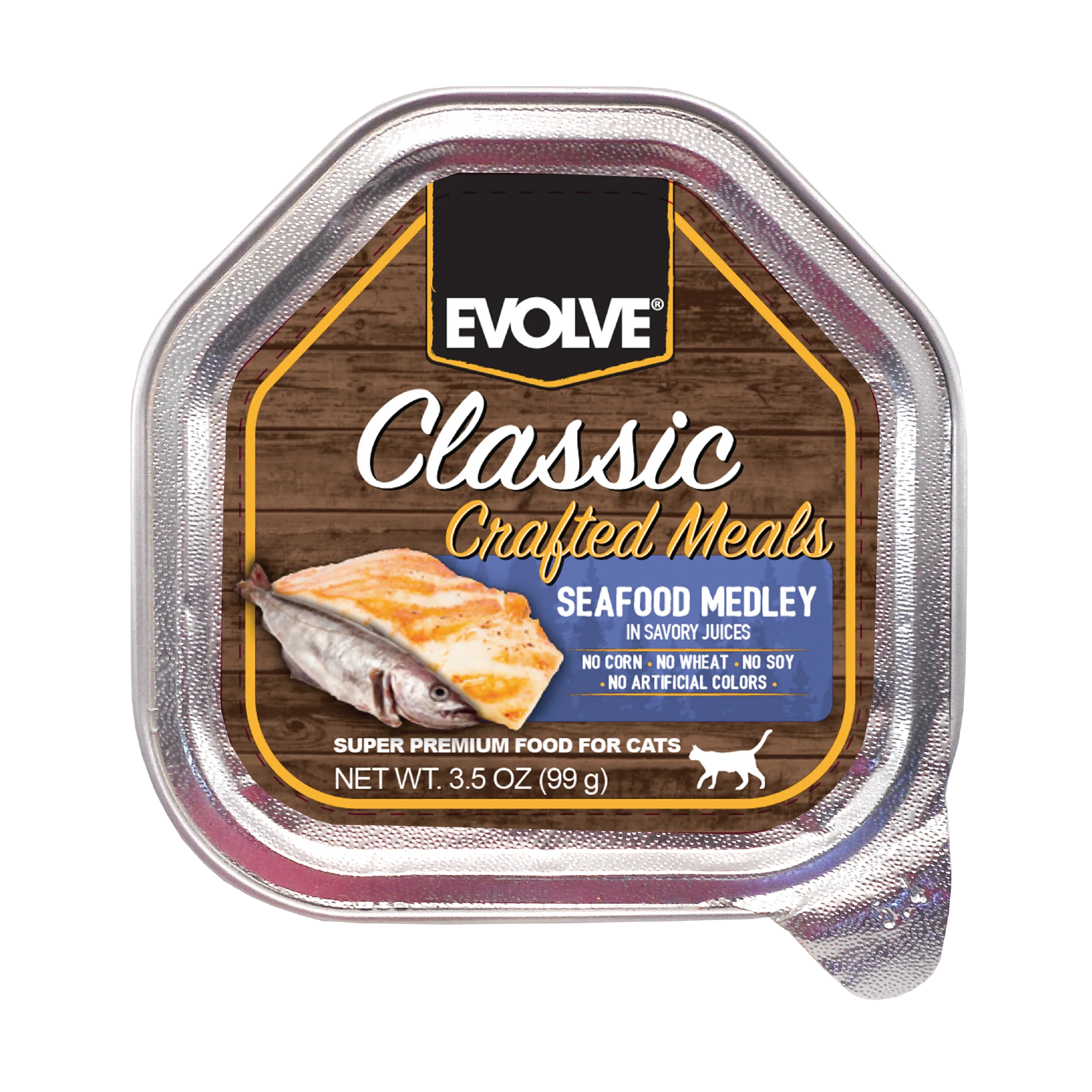 Classic Crafted Meals Seafood Medley Wet Cat Food | 3.5 oz - 15 pk | Evolve