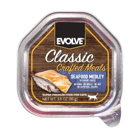 Classic Crafted Meals Seafood Medley Wet Cat Food | 3.5 oz - 15 pk | Evolve