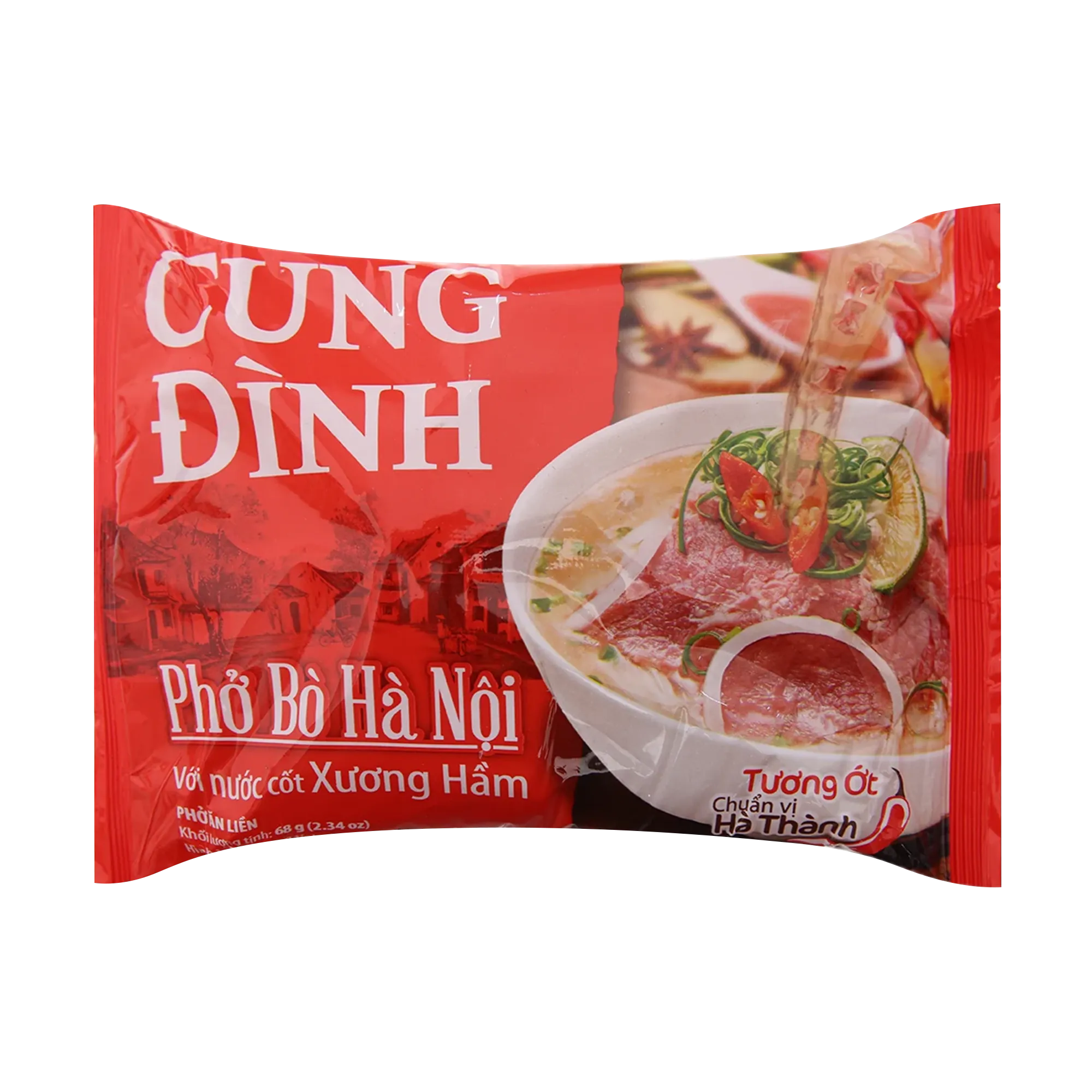 Cung Dinh Rice Noodle Beef Flavour Bag 68g - Pho Bo