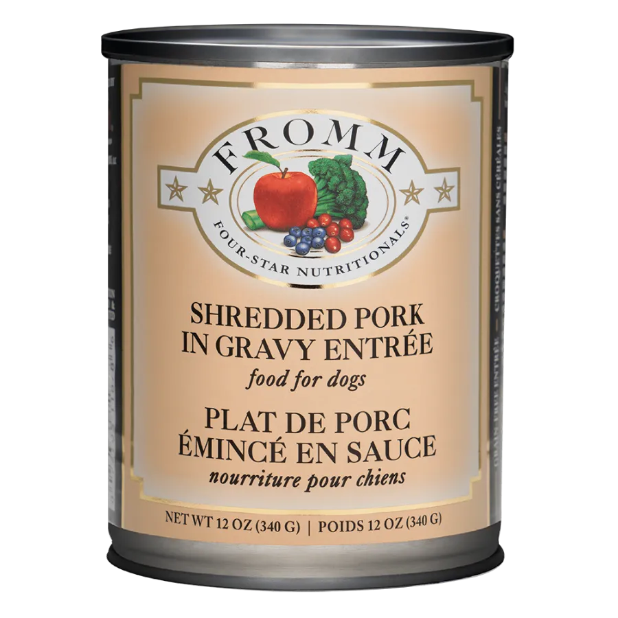 Fromm Four-Star Shredded Pork Entree Canned Dog Food 12oz