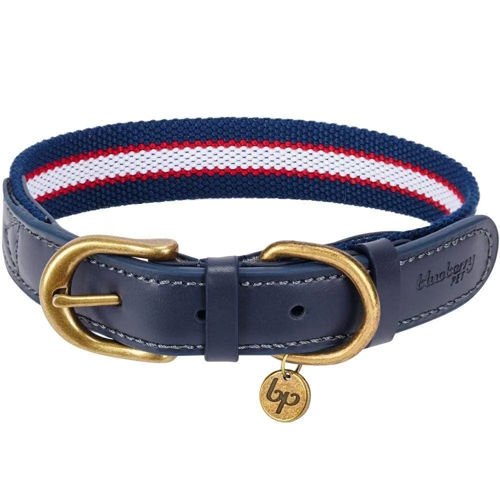 Full Grain Leather & Polyester Dog Collar