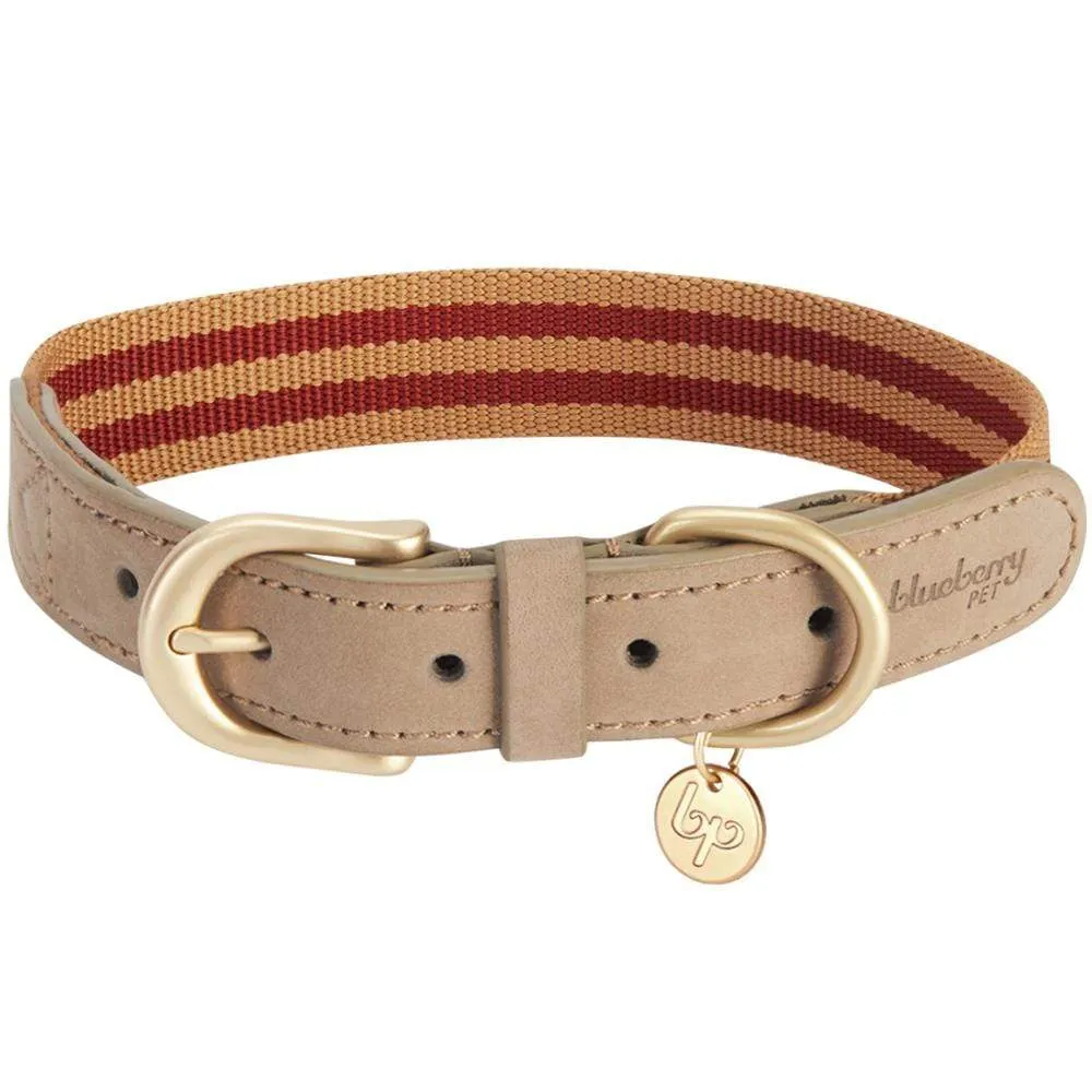 Full Grain Leather & Polyester Dog Collar