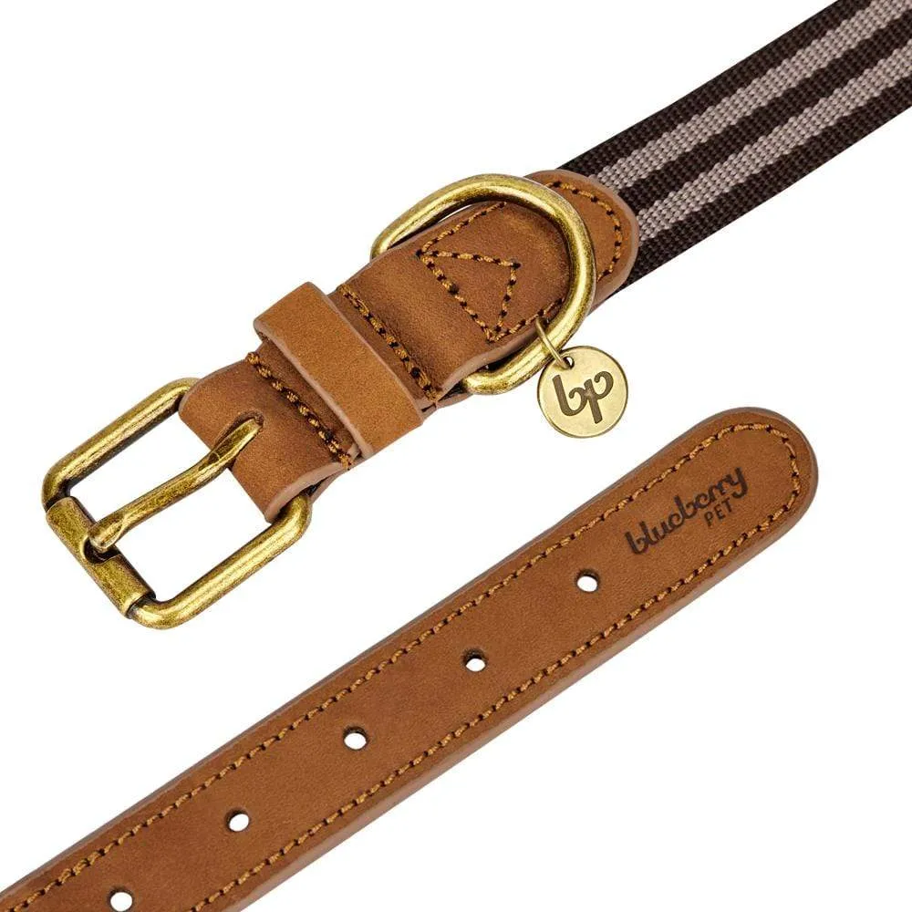 Full Grain Leather & Polyester Dog Collar