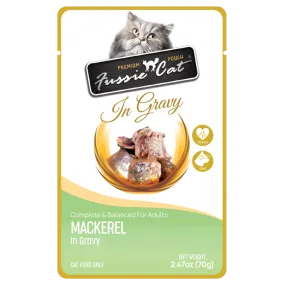 Fussie Cat Mackerel in Gravy Cat Food (2.47 oz (70g) Pouch)