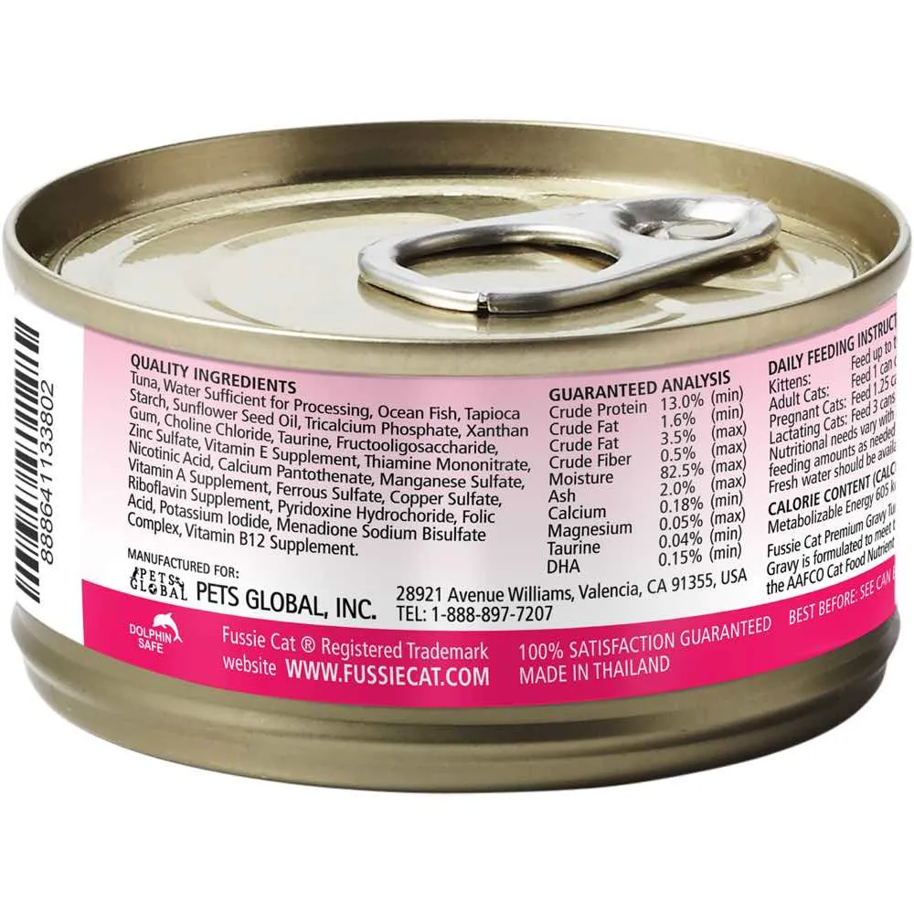 Fussie Cat Premium Tuna With Ocean Fish In Gravy Grain-Free Canned Cat Food 80g