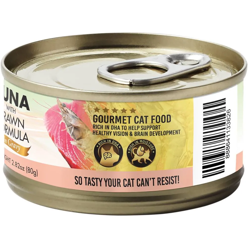 Fussie Cat Premium Tuna With Prawn In Gravy Grain-Free Canned Cat Food 80g