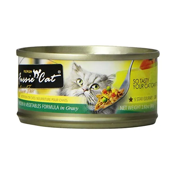 Fussie Cat Super Premium Chicken & Vegetables Formula in Gravy Canned Cat Food, 2.82-oz