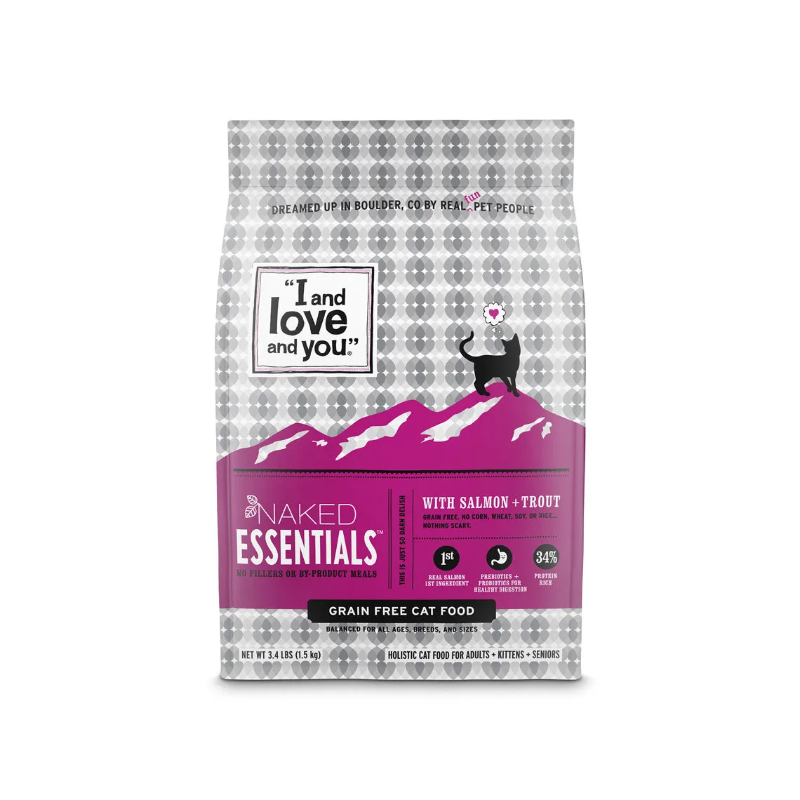 I AND LOVE AND YOU NAKED ESSENTIALS GRAIN-FREE DRY CAT FOOD: NATURAL, WHOLESOME KIBBLE IN CHICKEN   DUCK AND SALMON   TROUT FLAVORS