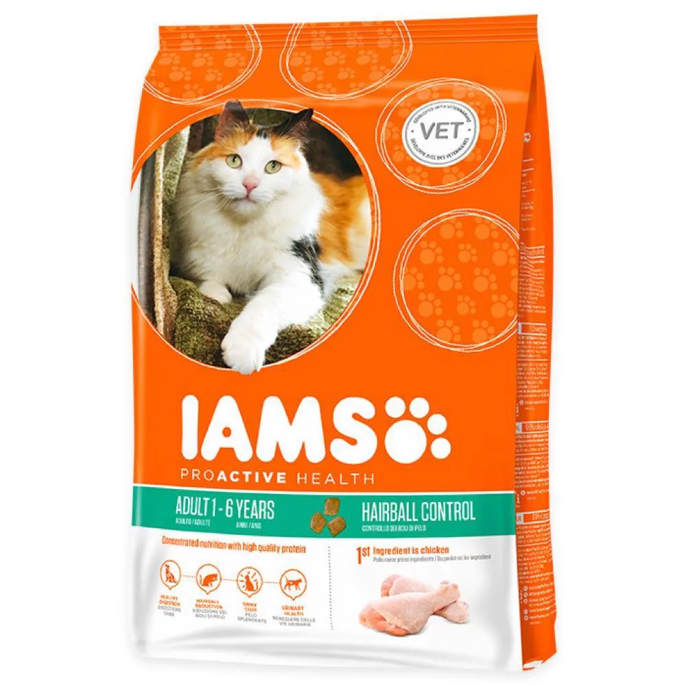 Iams ProActive Health Hairball Control Adult Roast Chicken Dry Cat Food