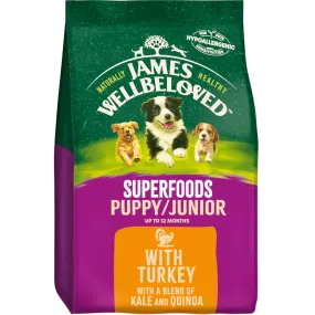 James Wellbeloved Superfoods Puppy & Junior Turkey With Kale & Quinoa 1.5kg