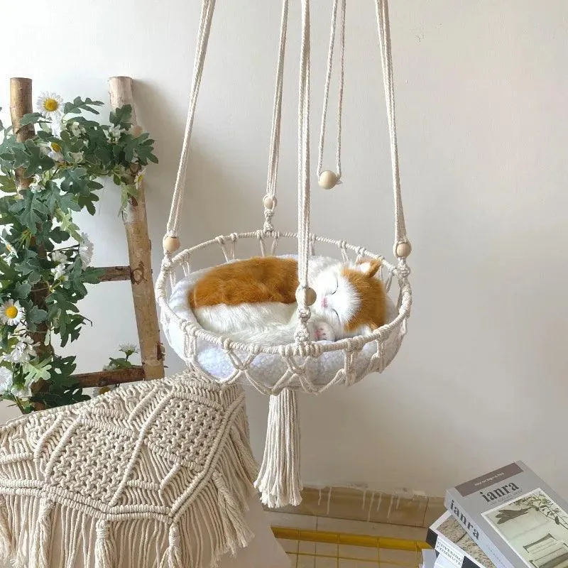 KittyKnot Cozy Macrame Cat Hammock Bed