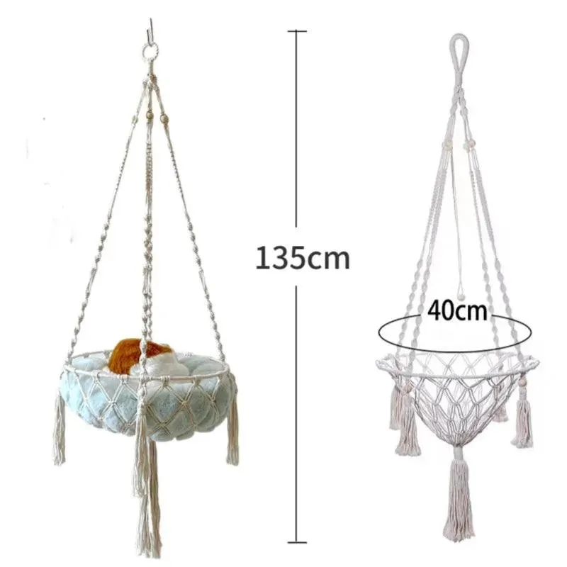 KittyKnot Cozy Macrame Cat Hammock Bed