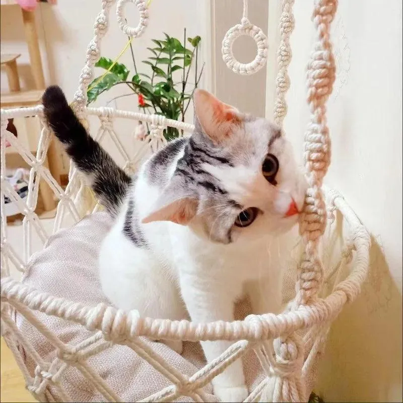 KittyKnot Cozy Macrame Cat Hammock Bed