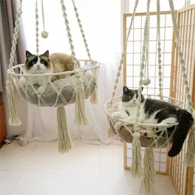 KittyKnot Cozy Macrame Cat Hammock Bed