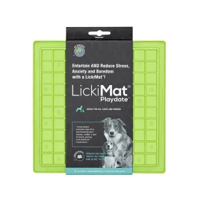 LickiMat Playdate Slow Feeder Mat for Dogs Green