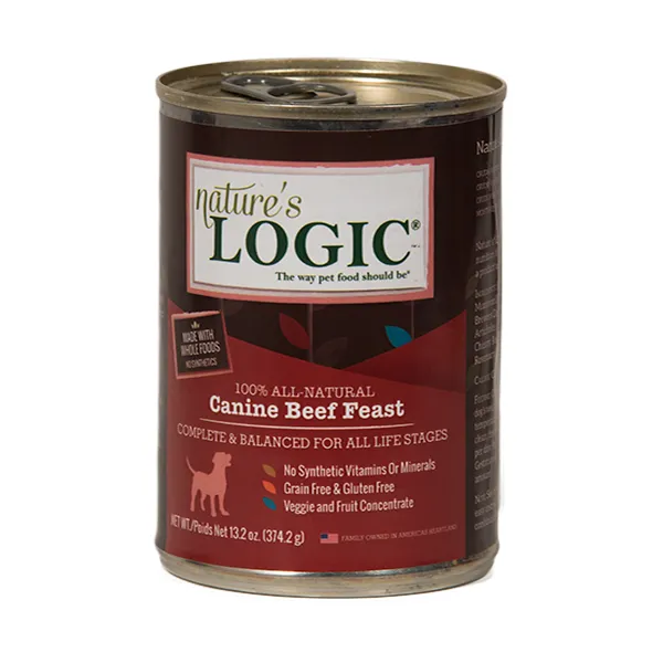 Nature's Logic Canine Beef Feast Grain-Free Canned Dog Food, 13.2-oz