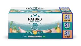 Naturo Senior Dog Tray Variety 6 x 400g -  Pack of 3