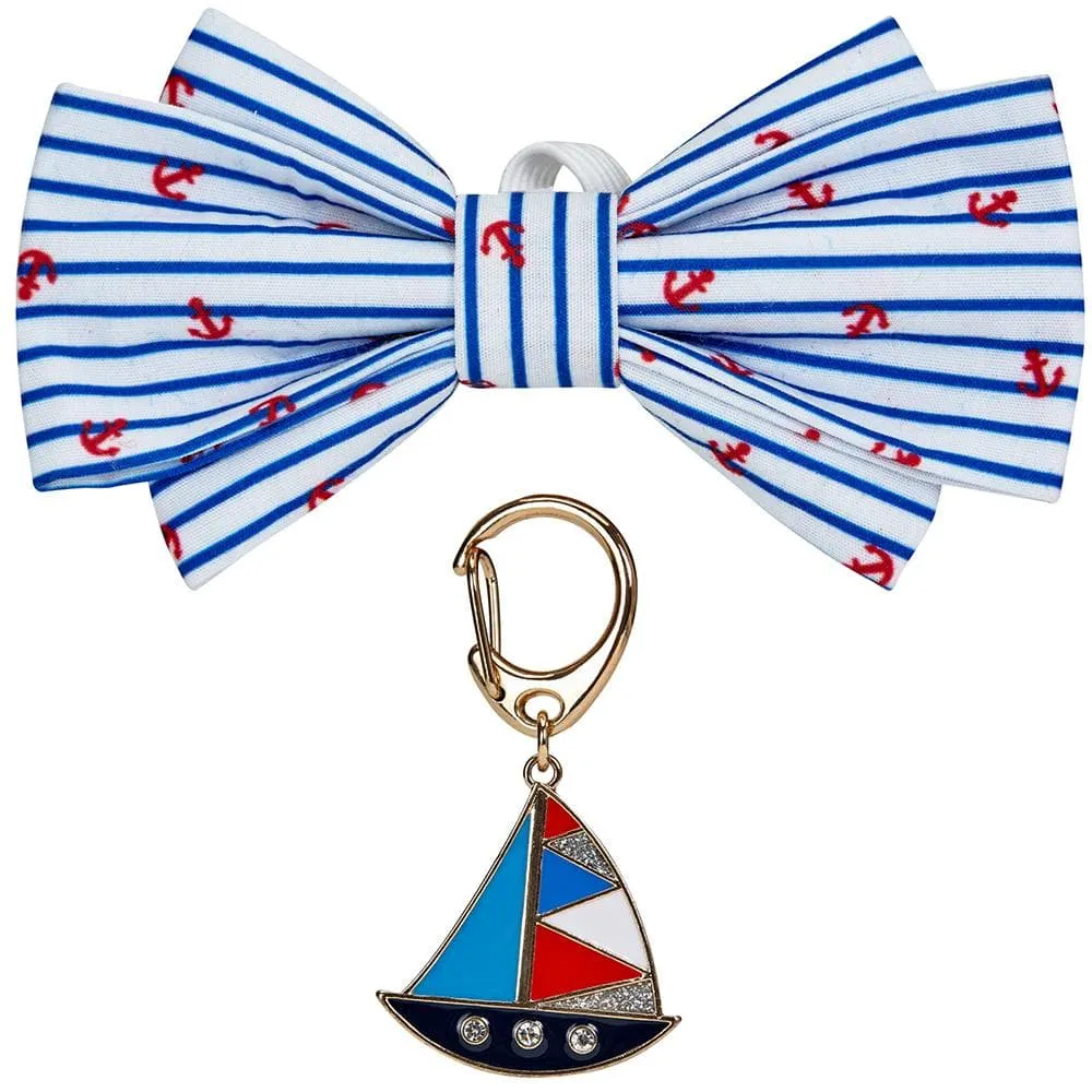 Nautical Dog Accessories Anchors Vacation Beach Pet Accessory Set Bon Voyage Accessories for S M L Pets