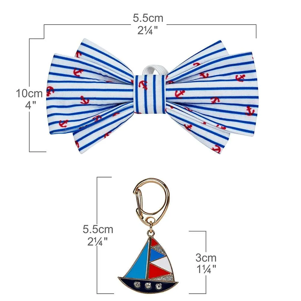 Nautical Dog Accessories Anchors Vacation Beach Pet Accessory Set Bon Voyage Accessories for S M L Pets