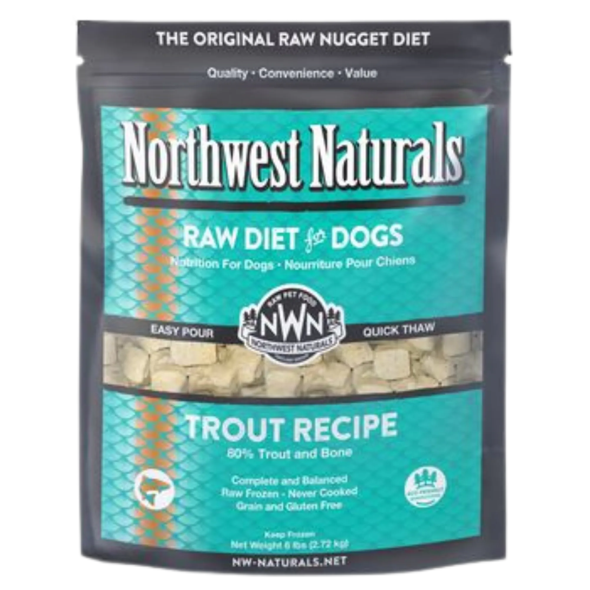 Northwest Naturals Raw Frozen Trout Nuggets Dog Food