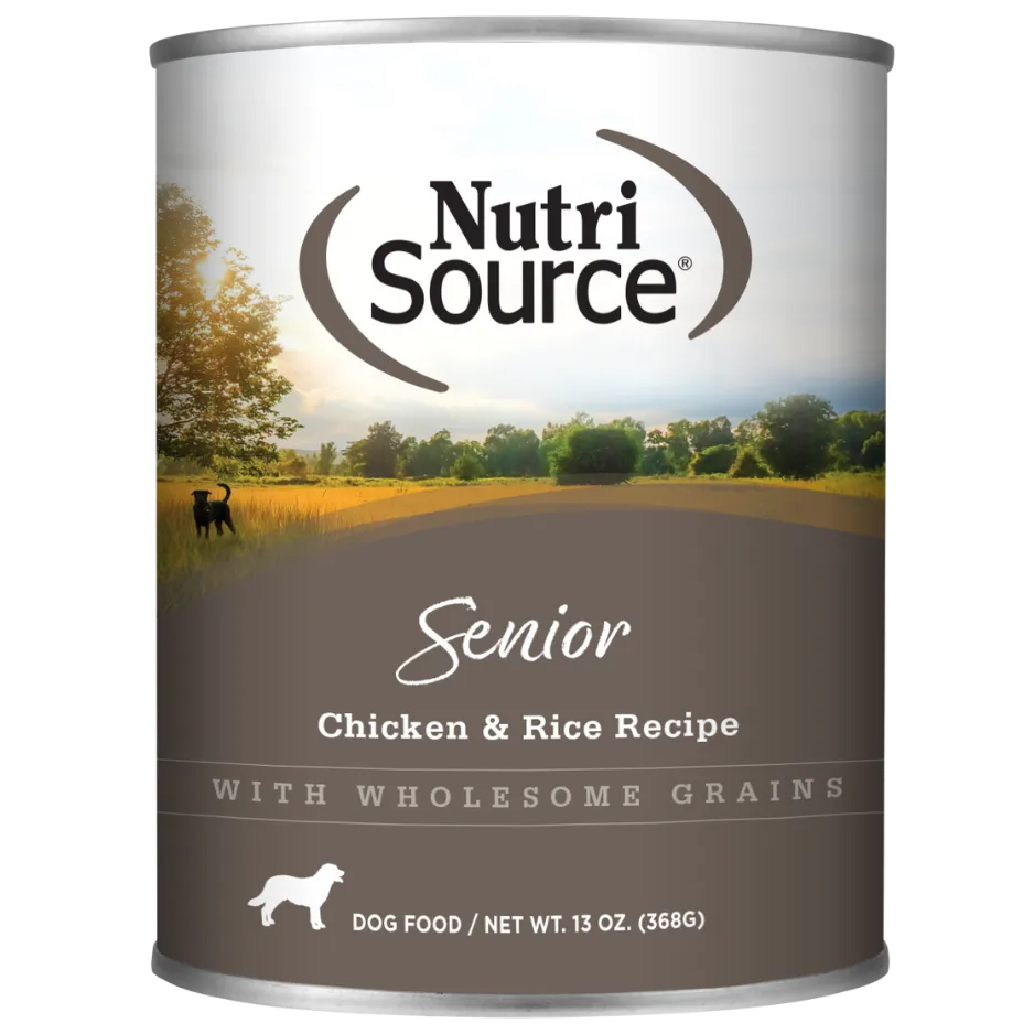 NutriSource Senior Chicken & Rice Formula Canned Dog Food 13-oz