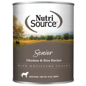 NutriSource Senior Chicken & Rice Formula Canned Dog Food 13-oz